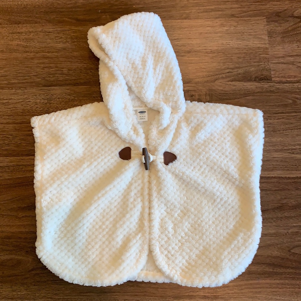Old Navy- Cream Shawl with hood- 18-24m